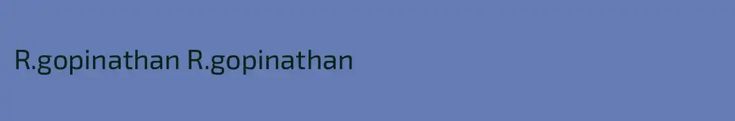 R.gopinathan R.gopinathan